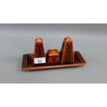 Scottie Wilson for Royal Worcester crown ware four piece condiment set, comprising salt, pepper,