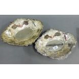 Pair of Epns Rococo style oval dishes, 31cm long, (2)