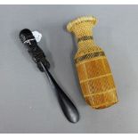 Zambian Chokwe Cassava Strainer, together with a New Guinea Massim Spatula, (2)