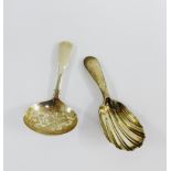 George IV silver caddy spoon, makers mark for James Wintle, London 1822 together with a Georgian