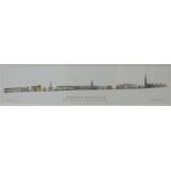 After William Highet 'Edinburgh - The Royal Mile' Pencil signed coloured print in a glazed frame, 69