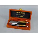 Thiers - Ifsard French cased cheese knife and fork