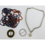 Costume jewellery to include beads, belt and buckles (a lot)