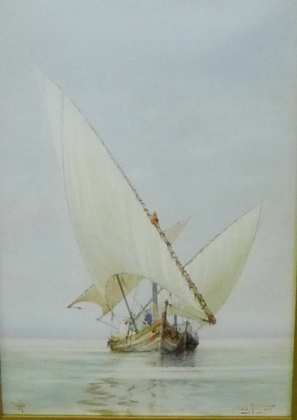 William Ashton 'Giassah on the Nile' Watercolour, signed, in a glazed giltwood frame, 21 x 31cm