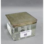 Asprey & Co Ltd silver mounted glass inkwell, Birmingham 1929, 9 x 6cm