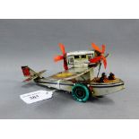 Paya tinplate clockwork Sea Plane, early version, fully functioning