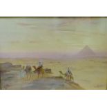 William Ashton 'Sunset in the Dessert' Watercolour, signed in a glazed frame, 31 x 21cm