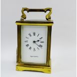 Mappin & Webb brass cased carriage clock,11cm excluding handle