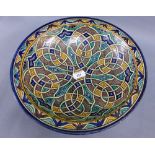 Isnic style circular bowl, 38cm diameter