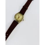 Gents vintage Delbana wristwatch on brown leather strap