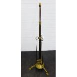 Art Nouveau brass standard lamp, 146cm (a/f)