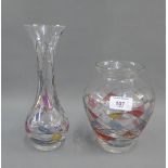 Two Lucka art glass vases, tallest 24cm, (2)