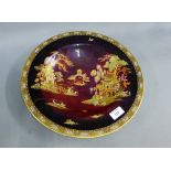 Carlton ware Rouge Royale 'Pagoda' patterned charger with printed backstamps, 37cm diameter