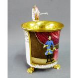 Berlin KPM portrait cabinet cup of King Charles of Sweden, Circa. 1820, 13.5cm high