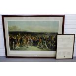 The Golfers - A Grand Match Played over St Andrews Links, Large coloured print, in glazed frame,