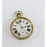 Swiss Goliath pocket watch with Roman numerals and subsidiary seconds dial, in an Argentan case, 6.
