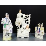 Group of three various Staffordshire flat back figures, tallest 29cm, (3)