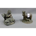 Two resin figure groups to include a Shetland Pony and Wolves etc., (2)