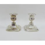George V pair of silver desk candlesticks, Chester 1924 8cm high (2)