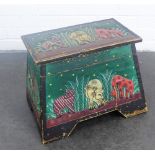 Painted 'Elephant' box, with a hinged top, 35 x 48cm