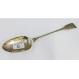 George IV silver Fiddle pattern serving spoon by Simon Levy, Exeter 1824, 30.5cm long