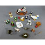 Collection of miniature painted metal figures to include a clown, frog and musicians etc. (a lot)