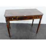 Mahogany three drawer table, 76 x 106cm