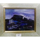 Allison Young 'North Uist' Acrylic, signed, in a giltwood frame, 22 x 16cm