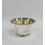 Art Deco Swedish silver bowl with flared rim and on four bun feet, 8.5cm high