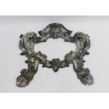 White metal rococo style frame, 39cm wide