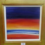 David Cooke, Scottish School 'Bands of Colour IV' Oil-on-Board, signed with a Scottish Gallery label