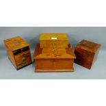 Collection of miscellaneous wooden boxes to include a Japanese jewellery box etc., (4)