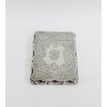 Late 19th / early 20th century Sheffield silver card case with makers mark for James Dixon & Sons,