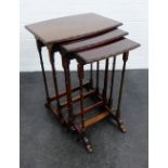 Mahogany nest of three tables, 70 x 52cm