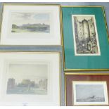 Two coloured engraved prints to include 'The Upper Ward, Windsor Castle' and 'North Front of Windsor