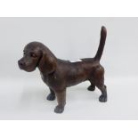 Bronze patinated resin figure of a Dog, 28cm high