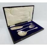 Epns three piece cake serving set by John Dixon & Sons, in fitted case