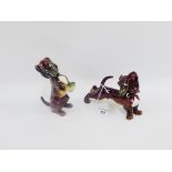 Two Goebel brown glazed Dachshunds, with printed backstamps, tallest 12cm, (2)