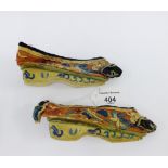 Pair of early 20th Century Chinese shoes, 14cm long