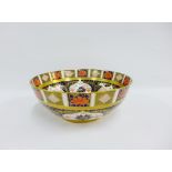 Large Royal Crown Derby Imari patterned fruit bowl on a plain circular footrim, 28.5cm diameter