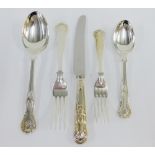 A suite of Epns Queens pattern flatware to include forks, knives and spoons (a lot)