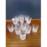 Set of six Edinburgh crystal sherry glasses and six small tumblers (12)