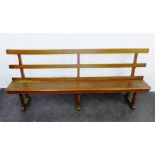 Oak church pew bench, 95 x 215cm