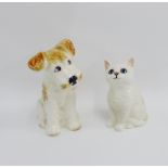 Beswick Cat, model No.1886 and a Sylvac Dog, tallest 13cm, (2)