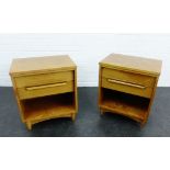 Pair of retro teak bedsides, 62 x 52cm, (2)