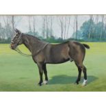 F. Richardson 'Horse' Gouache, signed and dated '47, in a glazed frame, 38 x 28cm