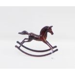 Bronze patinated miniature rocking horse figure, 20cm high