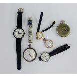 A collection of wristwatches and pocket watches, etc (a lot)