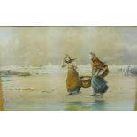 A. Stewart 'Bringing in the Catch' Watercolour, signed, in a glazed frame, 59 x 38cm