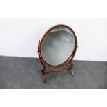 Large mahogany framed dressing mirror, 90 x 64cm